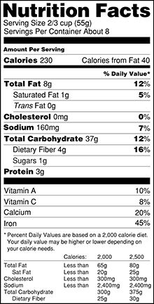 FDA Nutrition Facts Label