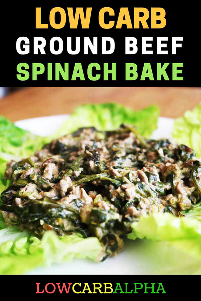 Low Carb Keto Minced Beef Spinach Bake #lowcarb #keto #LCHF #lowcarbalpha