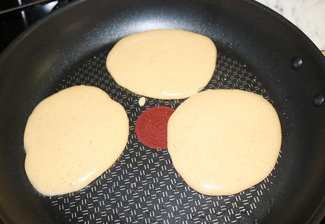 cooking the coconut flour pancakes