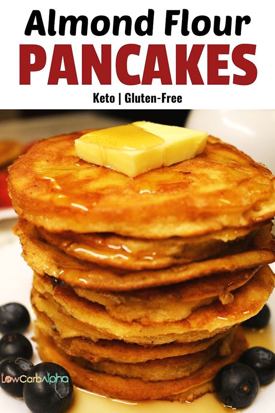 Keto Almond Flour Pancakes Less Than 1g Net Carb Per Pancake