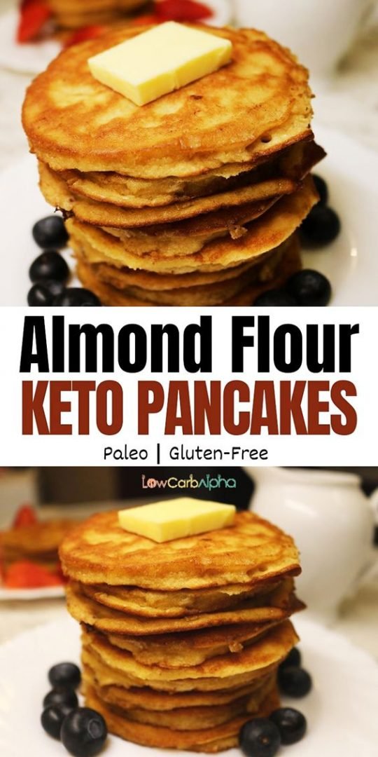 Keto Almond Flour Pancakes Less Than 1g Net Carb Per Pancake