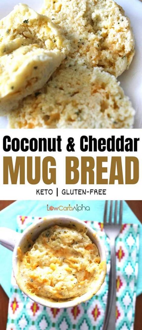 Keto Cheddar Cheese Coconut Flour Mug Bread | Gluten-Free & Low Carb