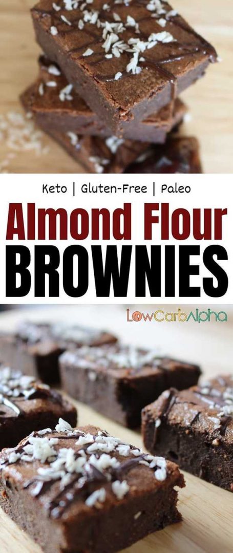 Almond Flour Coconut Oil Keto Brownies Gluten Free Low Carb Recipe 