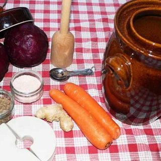 Carrot, Ginger, and Red Cabbage Sauerkraut